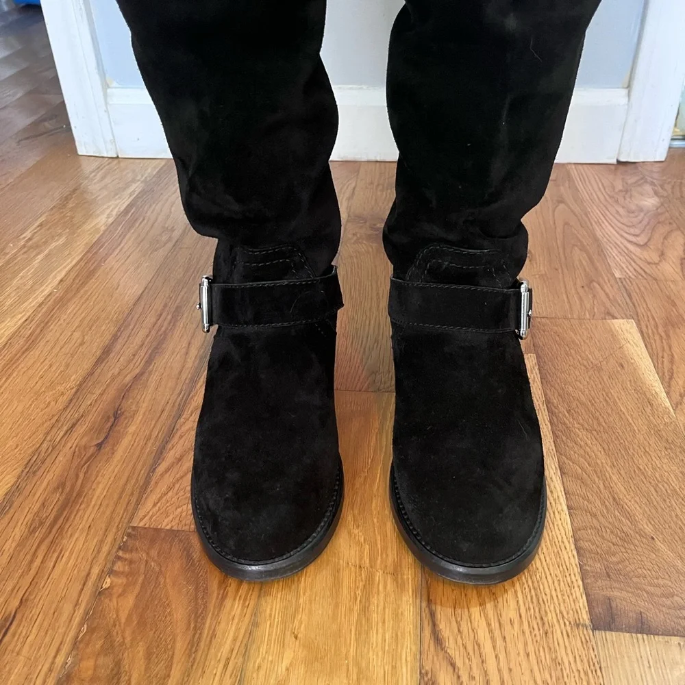 VALINTINO SUEDE RUFFLE OVER THE KNEE BOOT - Picture 14 of 16